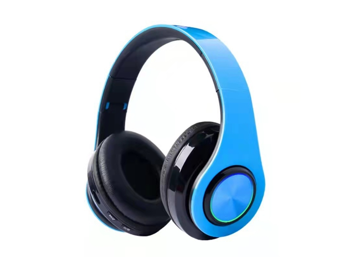 Fones De Ouvido Luminosos B39 Sem Fio Bluetooth, Com Design Refrescante, Nas Cores Azul E Preto. Brilvibera