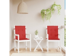 Vidaxl Almofadões Lombares P/ Cadeiras De Jardim 2pcs Oxford Vermelho