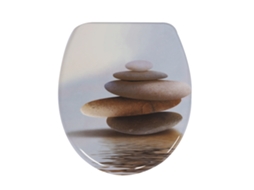 Assento Sanitário Oval Homseat Duroplast Com Mecanismo De Fechamento Suave, Na Cor Pedra Zen.