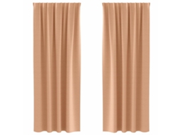 Maison Exclusive - Cortinas Blackout Com Argolas 2 Pcs Marrom Claro 260 X 140 Cm