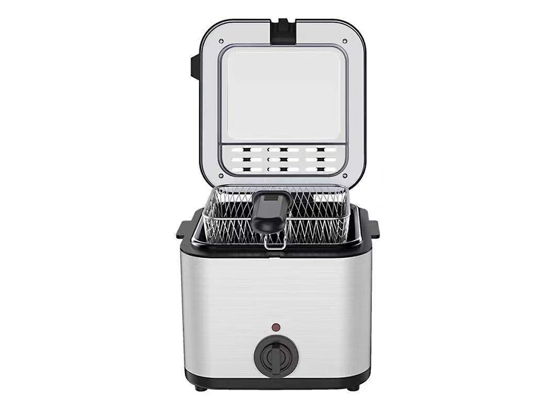 Fritadeira elétrica doméstica, 2.5l, 1000w, aço inox, para batatas fritas, kebab | S/MARCA