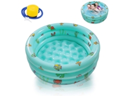 Piscina Infantil, Piscina Infantil Inflável, Vida Marinha, 3 Anéis Com Fundo De Segurança Inflável E Bomba De Ar Livre, Adequada -aquaforge