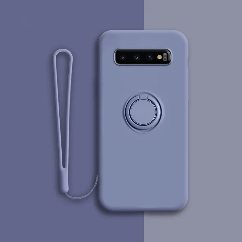 (samsung Note 10 Plus, Cinza) Capa Protetora De Silicone Macio Para Celulares Samsung Com Suporte De Anel.