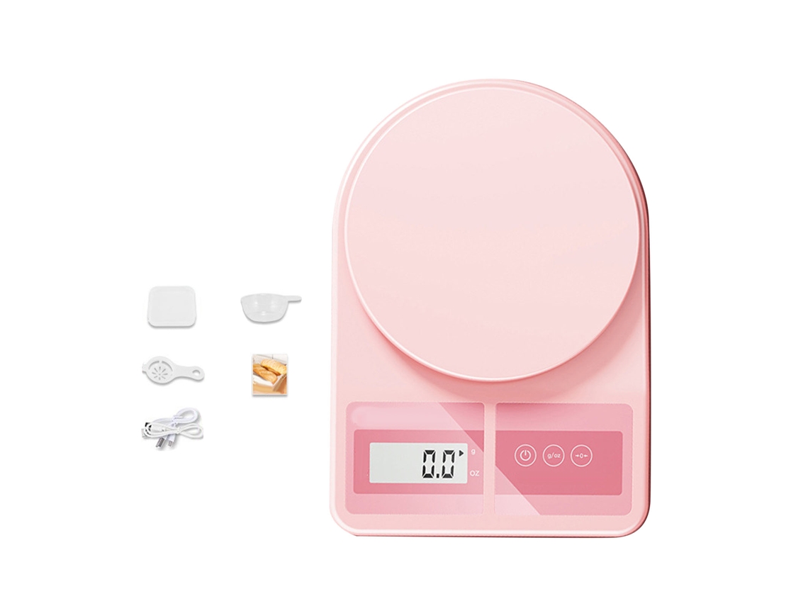 Balança de Alta Precisão AQUAFORGE Rosa para Uso Doméstico, Dietas, Café