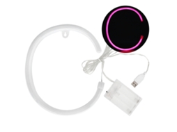 2026 luz Led de Letra C Única Luz Nocturna para Decoração de Lar Casamento Festa (rosa)