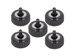 Conjunto de 5 peças de coroa preta para relógios mecânicos de quartzo de 7 mm