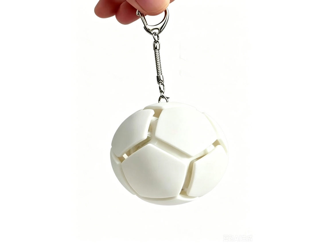 Chaveiro Antiestresse com Botão de Bola de Futebol, Pequeno Acessório para Fãs de Futebol.