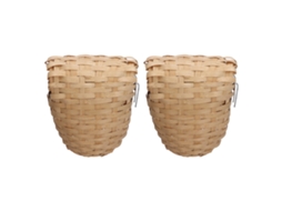 2 Ninhos de Bambu Natural com Gancho para Jardim ao Ar Livre