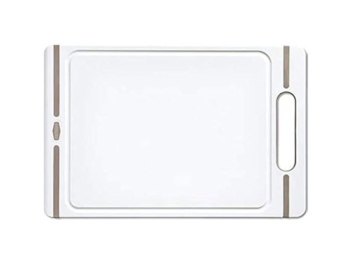 Tábua de Corte STEFANPLAST Polietileno Leve e Prática Branco e Taupe 39 X 25 5 Cm