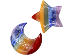 Conjunto Enfeites Pedra Natural Formato Estrela Decoração Delicada Escritório Estilo Elegante Diversas Cores GOKOCO