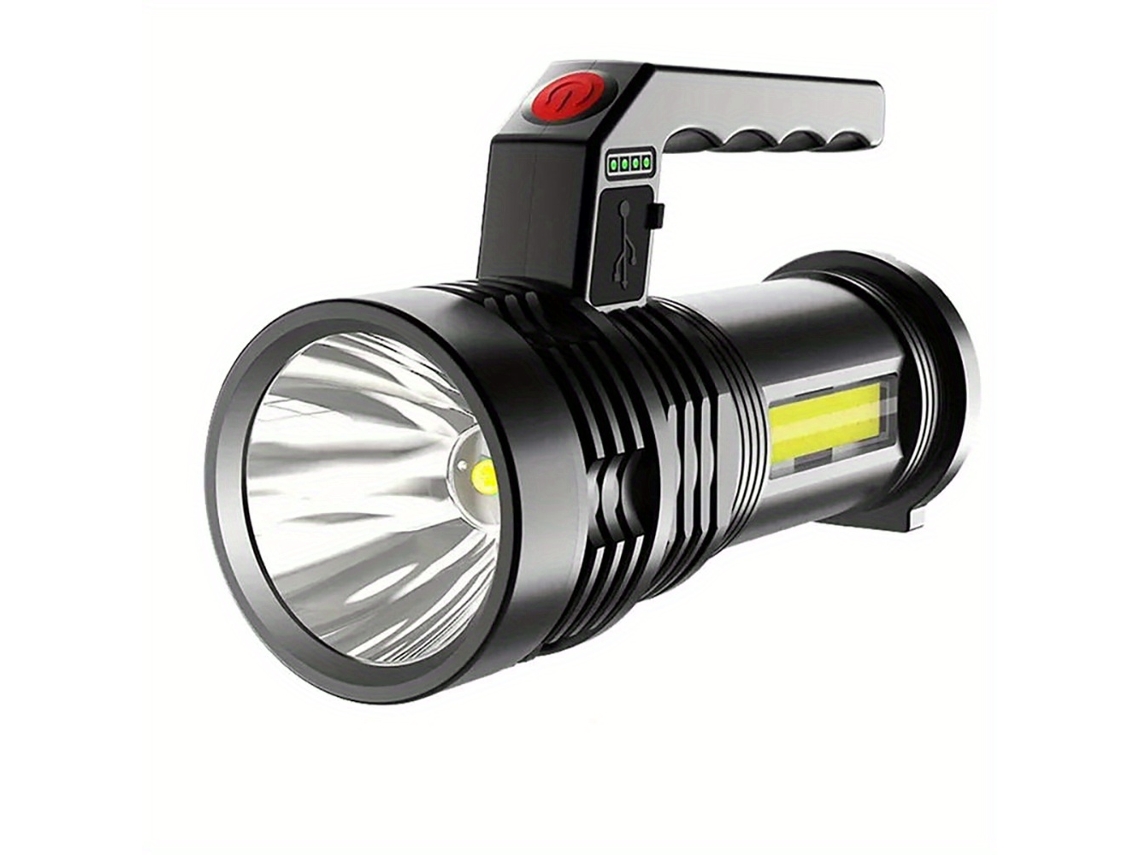 Lanterna Portátil de Alta Luminosidade de Led com Iluminação Difusa Lateral Cob, Recarregável por Usb Quatro Modos Configuração Gamer STELASPLEN