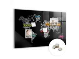 Quadro Magnético De Parede Mapa Mundi Positivo Para A Cozinha Espelharte (90x60 Cm)