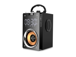 Caixa De Som Bluetooth Sem Fio De Madeira Com Graves Potentes