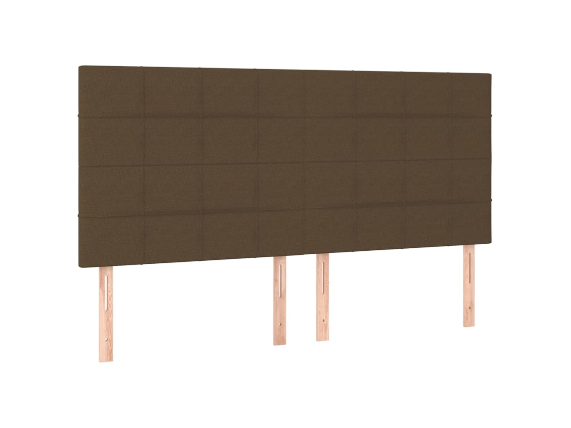 Conjunto 4 Cabeceira VIDAXL Marrom Tecido (180x5x128 cm)