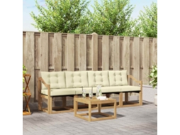 Vidaxl Conjunto De Sofás Para Exterior 5 Unid. Branco E Creme