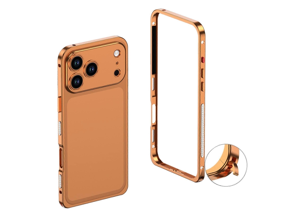 Capa Ultrafina À Prova De Choque Com Estrutura De Liga Metálica Para Iphone 17 Pro