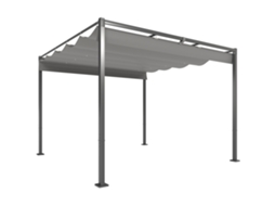 Pérgola com Telhado Retrátil Pérgola de 3x3 M com Fecho Magnético Proteção Uv30+ Pérgola para Jardim Cinzento PROFESIA BOYANG