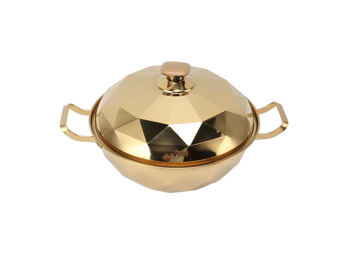 Panela de vapor de 2 camadas aço inox 201 multifuncional com tampa e alça | S/MARCA