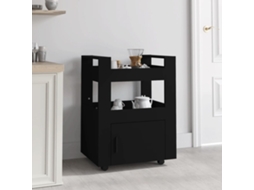 Vidaxl Carrinho De Cozinha 60x45x80 Cm Derivados De Madeira Preto