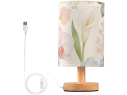 Luminária De Mesa Yuiboo Com Porta Usb Buquê Primavera Luz Noturna