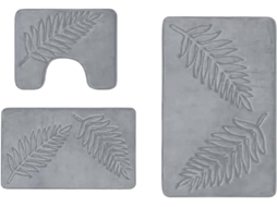 Conjunto De 3 Tapetes De Banheiro - Antiderrapante - Macio Absorvente - Tapete 40×60 Cm, Sanita 40×50 Cm, Pequeno 50×80 Cm - (cinza-a)