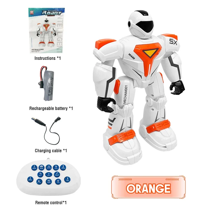 Robô Inteligente Controlado Remotamente, com Sensor de Gestos, Que Canta e Dança. MDUG (laranja)