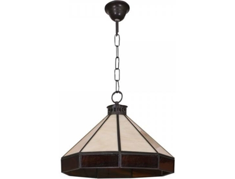 Candeeiro de Teto  Adarve (Castanho Escuro, Bege - E27 - Máx. 60W - Vidro)