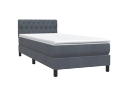 Cama com Molas/Colchão Veludo Cinzento Escuro MAISON EXCLUSIVE (90x220 cm)