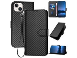 Capa Textura Fibra Para Iphone 15 Plus Preto
