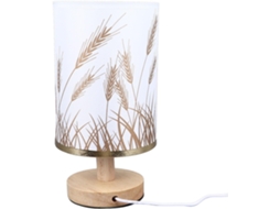 Abajur de mesa, Abajur de mesa LED com brilho ajustável, Abajur com conector USB em madeira maciça com formato de cúpula.