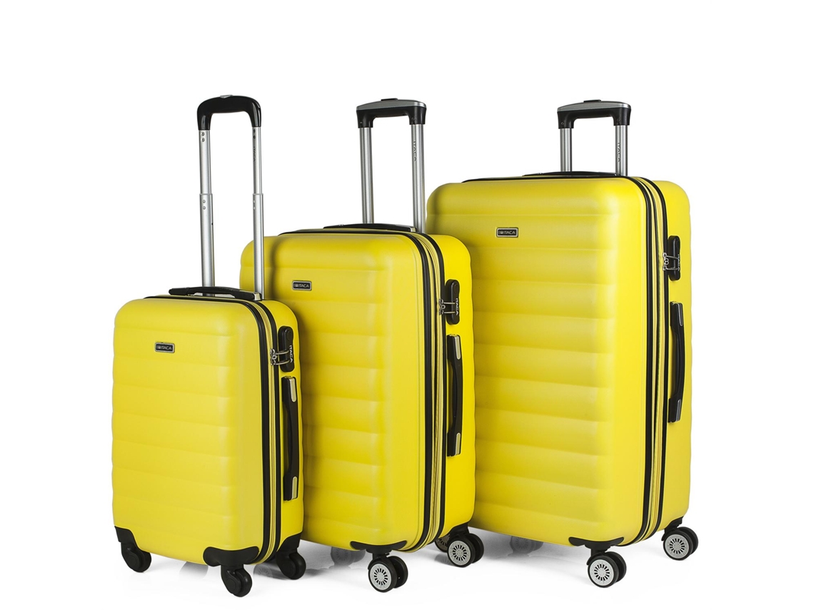 Conjunto de 3 Malas de Viagem ITACA Extensivel Amarelo (35/70/100 L)