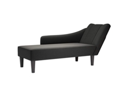 Vidaxl Chaise Lounge Com Apoio De Braço Direito Em Tecido Preto