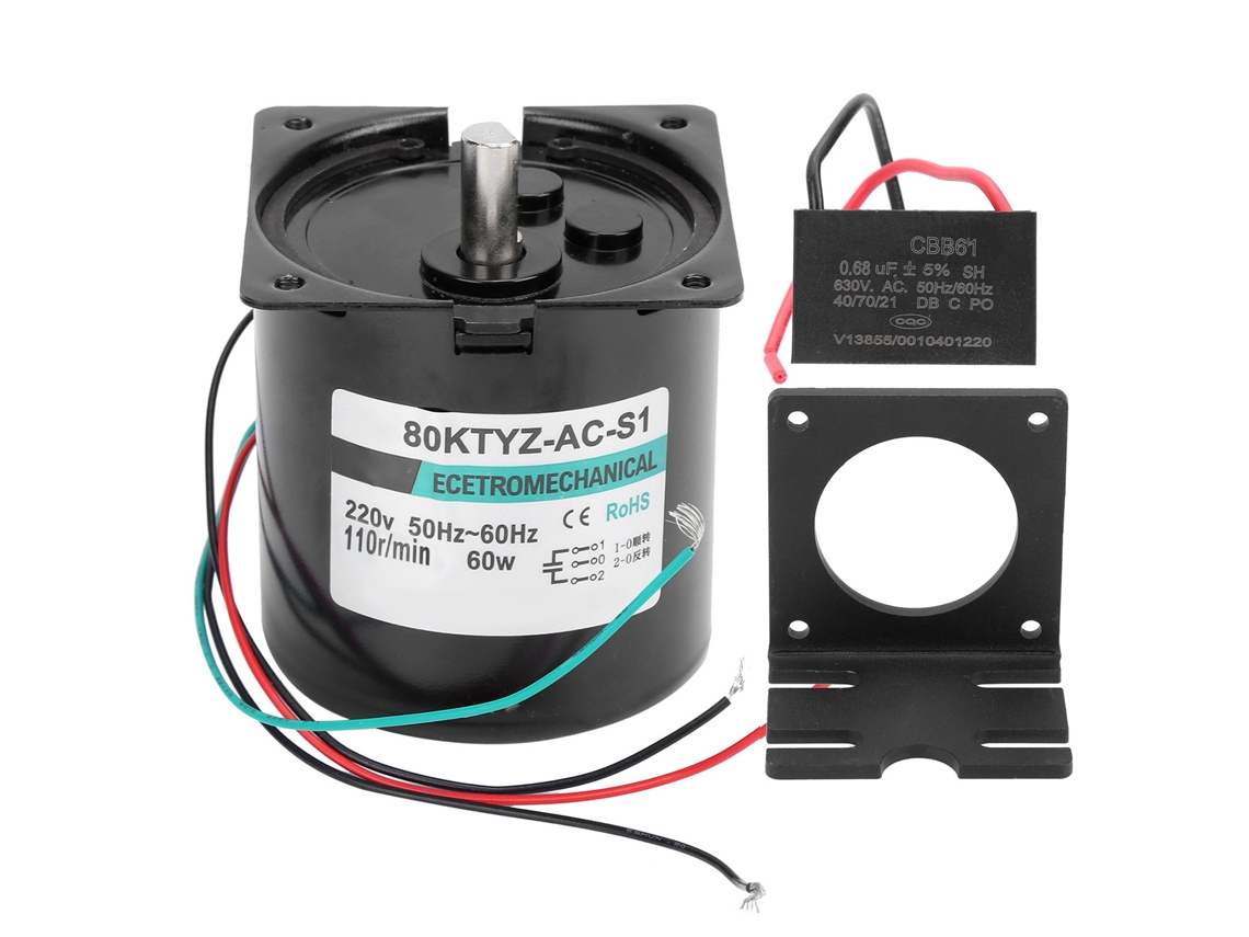 Motor Síncrono Ac 60w Xd80ktyz 110rpm Alto Torque Capacitor Bracket Ac220v