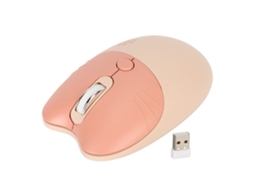 Mouse sem fio Silent Cat 2.4g USB com 3 níveis de DPI para laptop, cor chá com leite M3