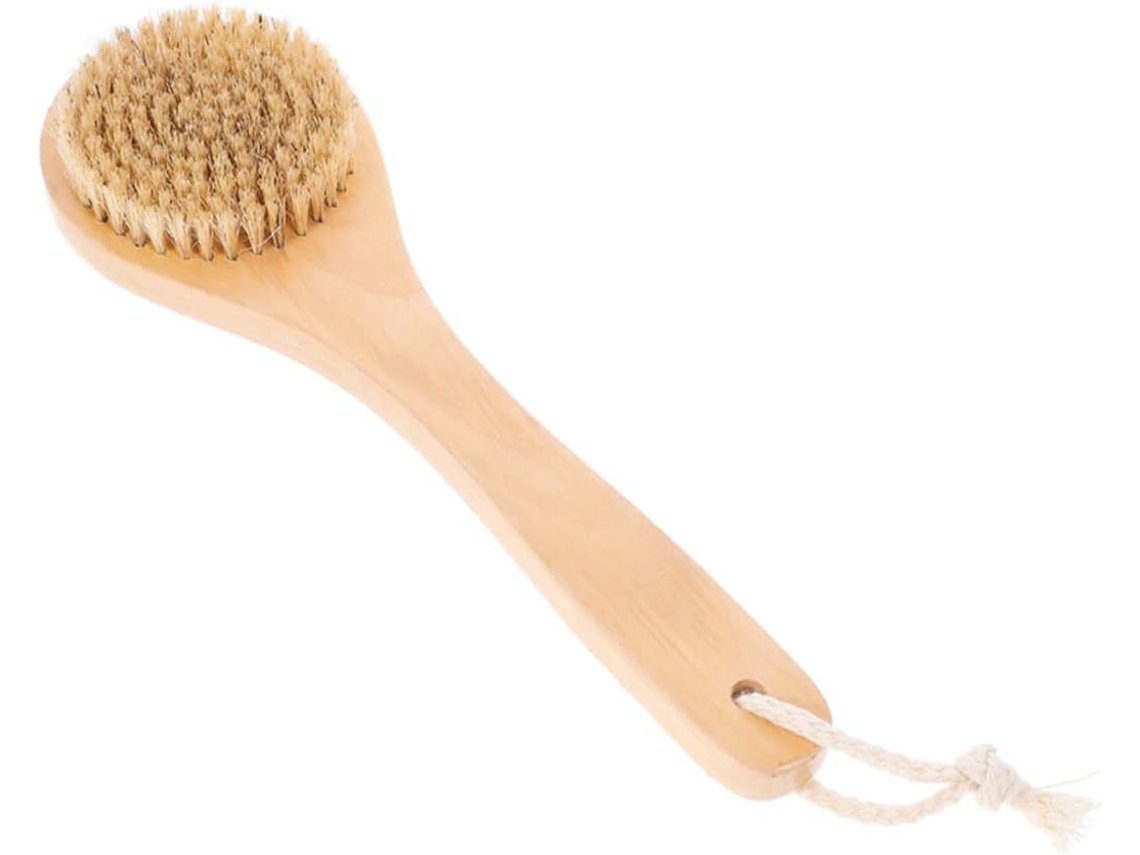 Escova De Banho Esfoliante Hohopeti Para O Corpo Com Cabo Madeira, Escova De Banho Para Higiene Diária