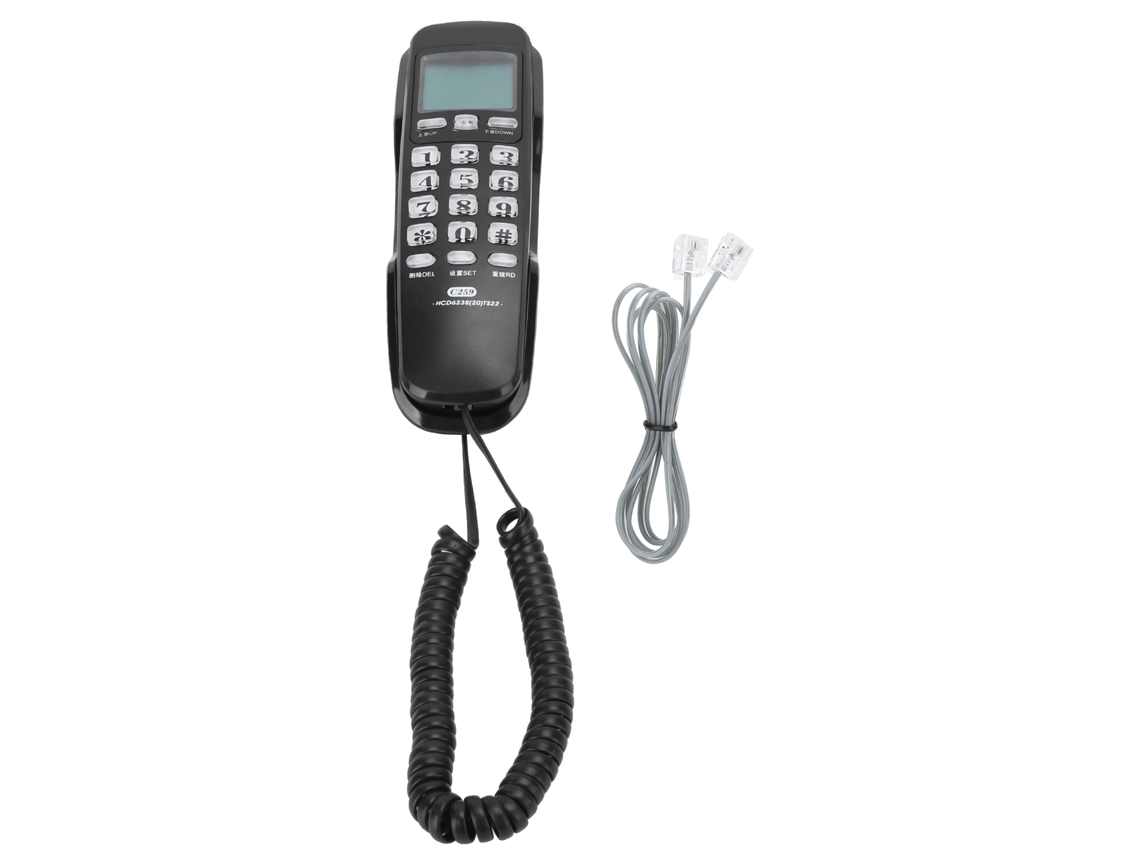 Telefone Fixo De Parede Mini Com Identificador De Chamadas Para Escritório E Lar Preto
