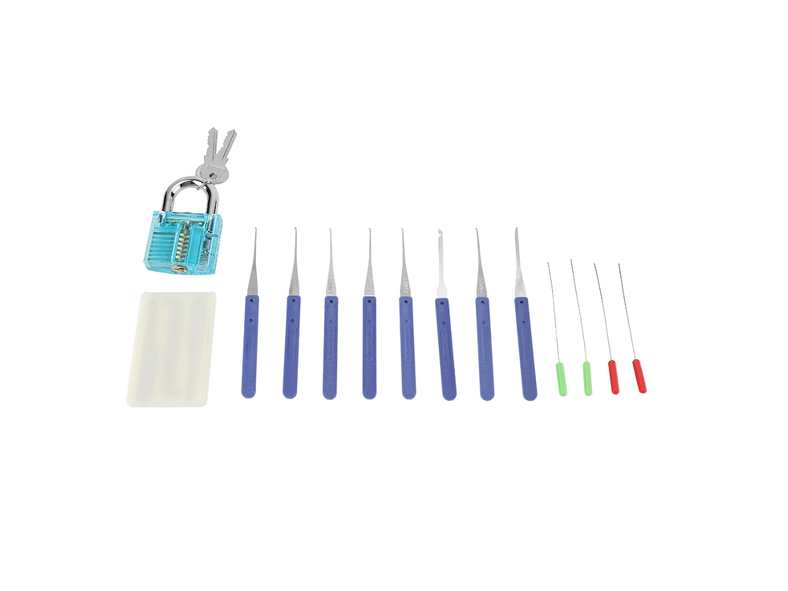 Cadeado Azul Claro Laxiscreed Com Ferramentas E Kit De 10 Peças Para Abertura De Fechaduras