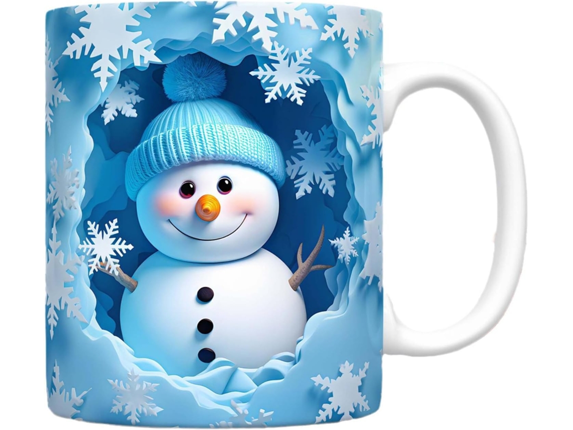 Caneca De Papai Noel Com Efeito Visual 3d, Café Cerâmica Desenho Animado Presente Natal Para Amigos E Família Aquaforge (325ml)