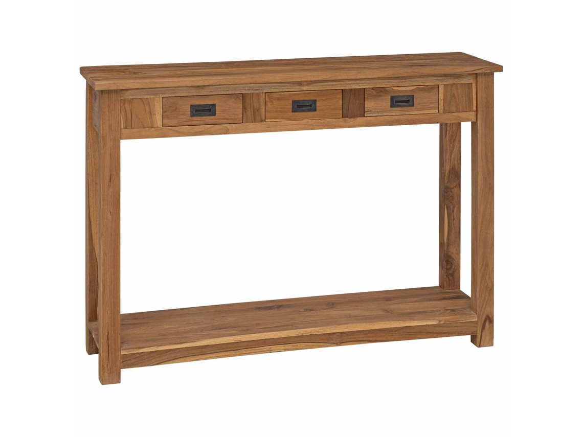 Vidaxl Aparador Natural 110 X 30 X 80 Cm Madeira De Teca Sólida