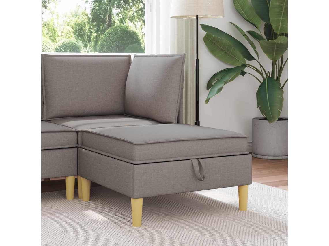 Vidaxl Puff Com Armazenamento Cinzento-acastanhado 70 X 70 X 40 Cm