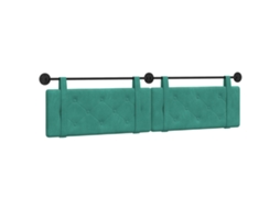 Conjunto 1 Cabeceira Suspensa Vidaxl Azul-turquesa Veludo (210 X 55 X 5 Cm)