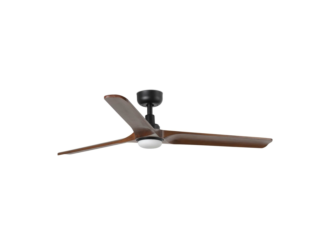 Heywood L Led Ventilador Preto/Madeira Escura Dc FARO BARCELONA