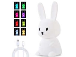 Luz Noite Coelho Fofinho para Crianças Recarregável Silicone Presente para Bebés e Meninas NEVEANCE