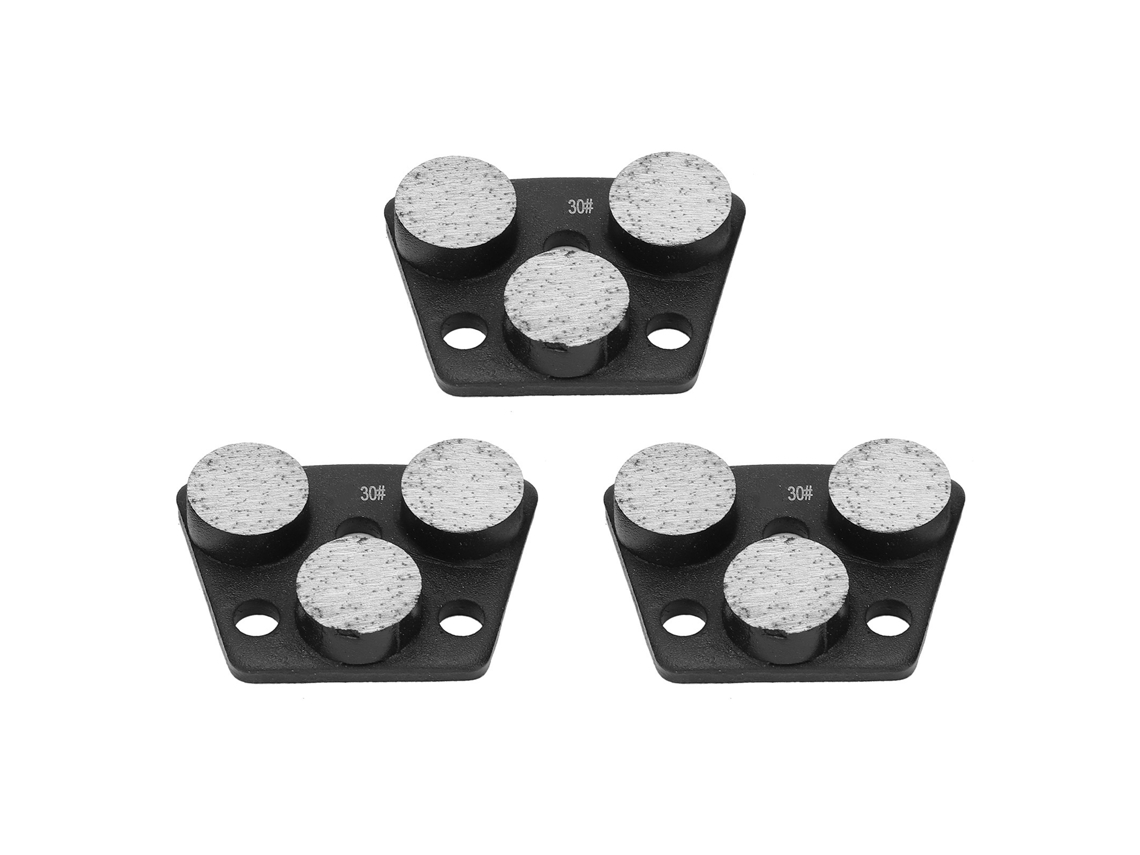 3 Peças De Sapatos De Esmerilado Diamante Trapezoidal Com 3 Dentes Cilíndricos Para Corte Agressivo De Concreto 30 Preto