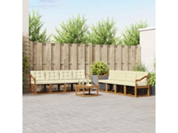 Vidaxl Conjunto De Sofás Para Exterior 9 Unid. Natural E Creme