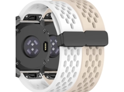 Pack 2X Bracelete Snapflow para Garmin Instinct 2X Solar Branco e Marfim ANTIIMPACTO!