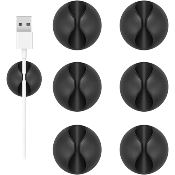 /ea/ Presilhas Para Cabos X-cable, Multiuso De Mesa, Alimentação, Usb, Fones Ouvido, Laptop, Tv, Escritório Em Casa, Preto-aquaforge