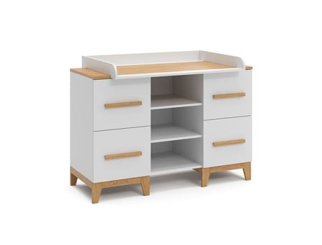Trocador VITALISPA Malia, Branco, 133 x 98 cm XL com 4 gavetas