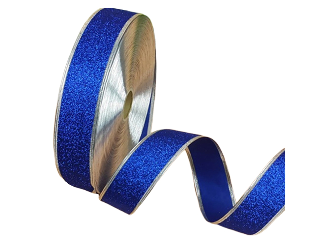 Fita De Natal Luxuosa Com Glitter 200x5cm Decoração