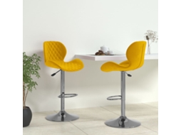 Vidaxl Bancos De Bar 2 Pcs Veludo Amarelo Mostarda